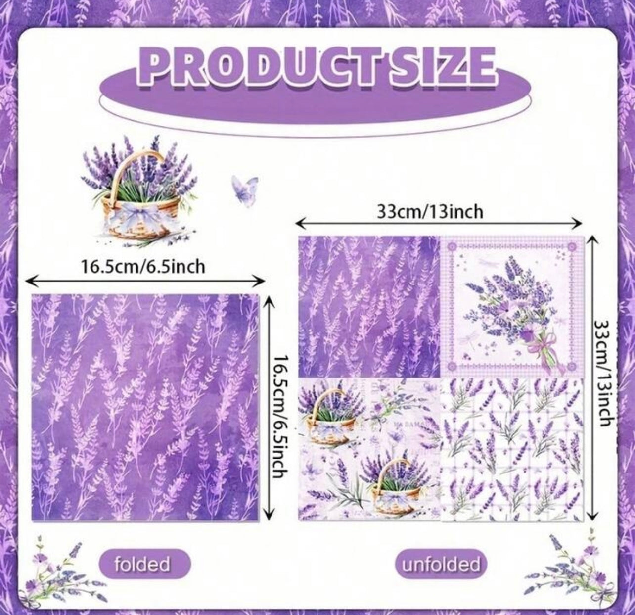 Lavender Decoupage (Pack of 2)