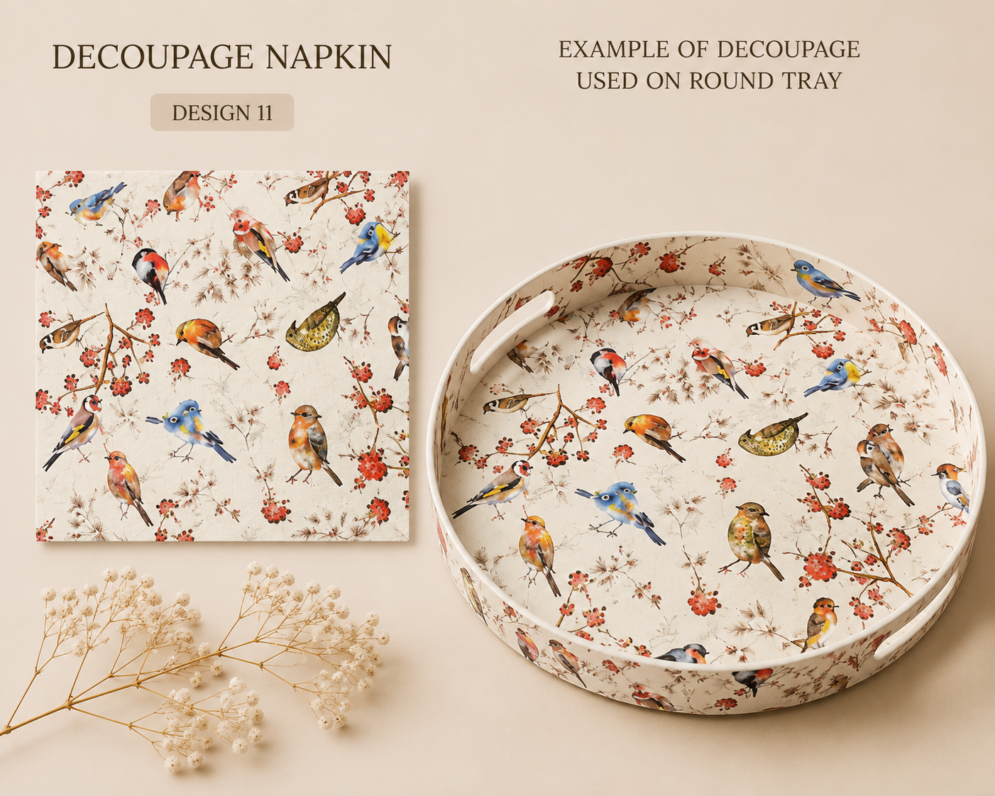 Birds Decoupage ( pack of 2)